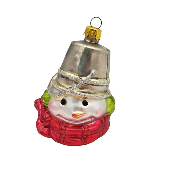 Lot 2x Snowmen of Mitford MURPHY BUCKET HEAD  3"‎  Blown Glass Gingerbread Man - Picture 6 of 9